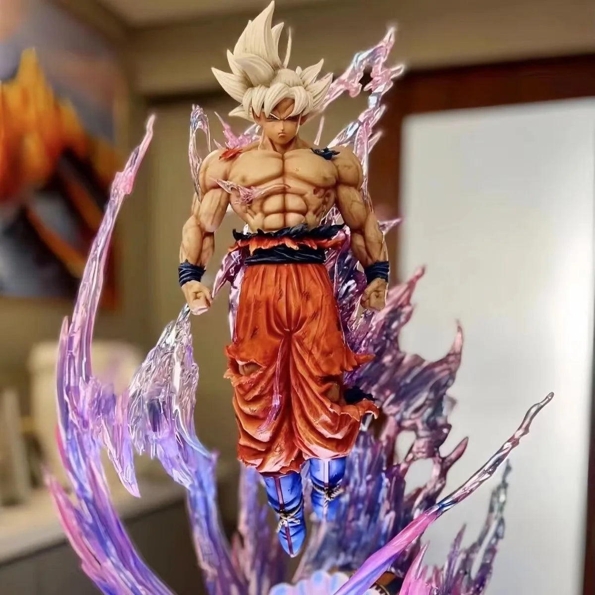 24cm Anime Dragon Ball Figure Son Goku Action Figures Ultra Instinct Super Saiyan Statue Pvc Emit Light Model Collection Gifts