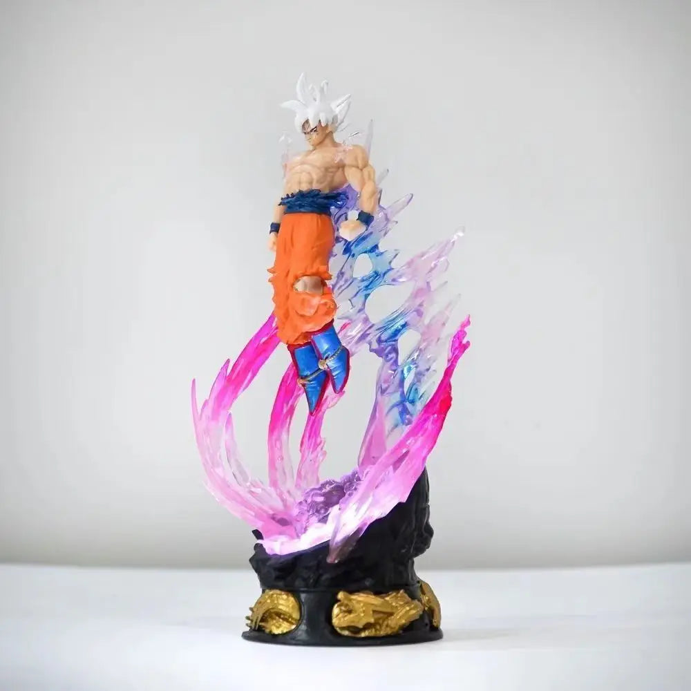 24cm Anime Dragon Ball Figure Son Goku Action Figures Ultra Instinct Super Saiyan Statue Pvc Emit Light Model Collection Gifts