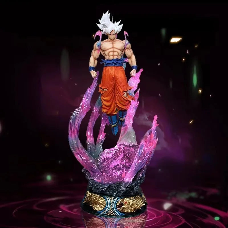 24cm Anime Dragon Ball Figure Son Goku Action Figures Ultra Instinct Super Saiyan Statue Pvc Emit Light Model Collection Gifts