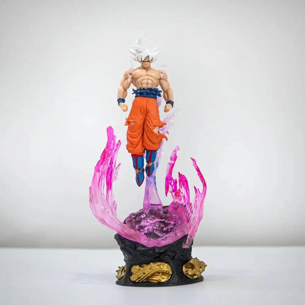 24cm Anime Dragon Ball Figure Son Goku Action Figures Ultra Instinct Super Saiyan Statue Pvc Emit Light Model Collection Gifts