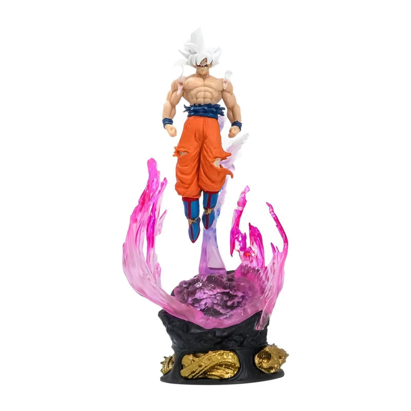 24cm Anime Dragon Ball Figure Son Goku Action Figures Ultra Instinct Super Saiyan Statue Pvc Emit Light Model Collection Gifts
