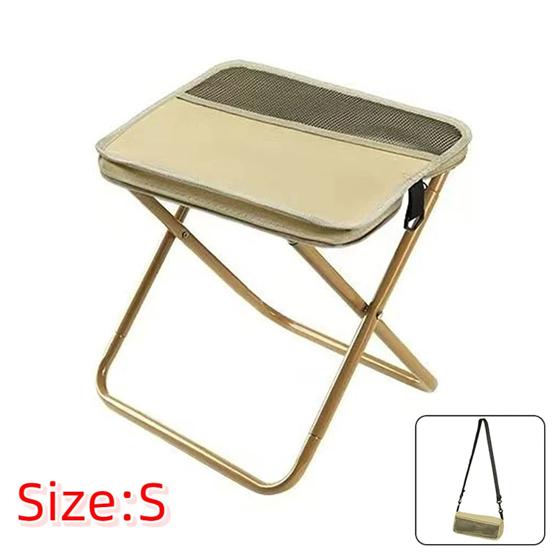 2 in 1 Folding Stool for Outdoor Chairs and Storage | Leisure, Camping, Hiking Fishing Trips Shoulder Bag Style Portable Stool